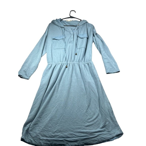 Soft Surroundings Live Soft Reawaken Dress Blue Hooded‎ Medium - Picture 2 of 7